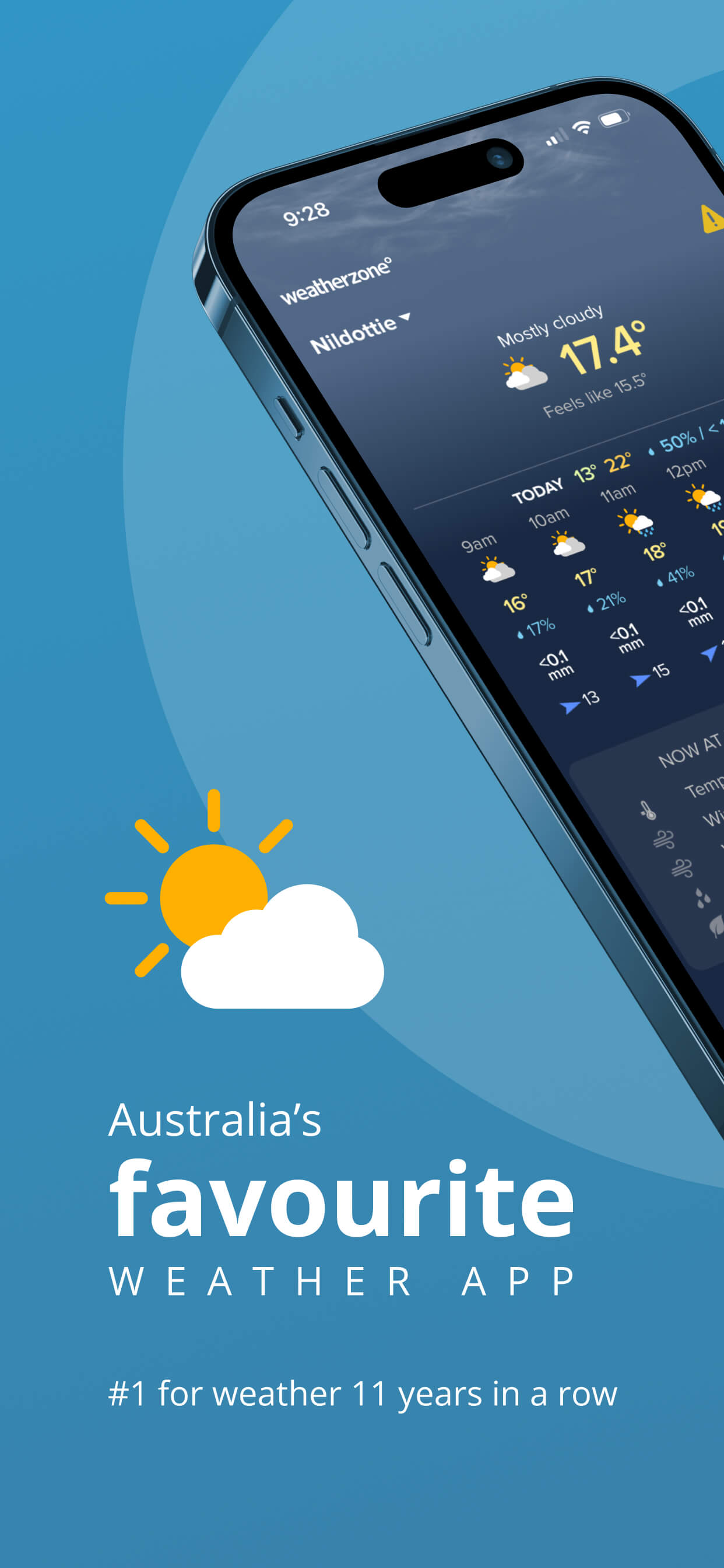 Australia's favourite weather app, #1 for 11 years in a row