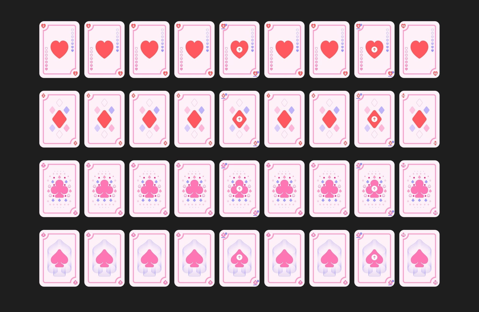 36 card designs in Figma - with components